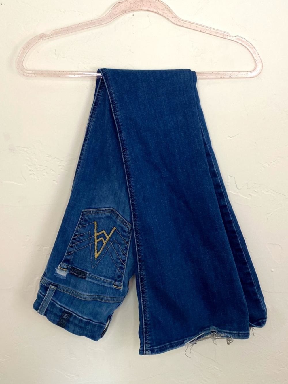 Y2K 7 for all mankind 23 x 31 Vintage A Pocket Bootcut Jeans Dark Blue Wash
